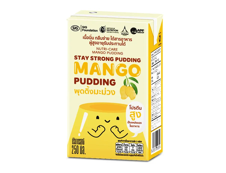 In Zusammenarbeit mit Ampol Food in Thailand werden im Rahmen des Projekts mithilfe der Fülltechnologie von SIG überschüssige Mangos und Longkong zu nahrhaftem Pudding für bedürftige ältere Menschen verarbeitet, Bild: Sig In Zusammenarbeit mit Ampol Food in Thailand werden im Rahmen des Projekts mithilfe der Fülltechnologie von SIG überschüssige Mangos und Longkong zu nahrhaftem Pudding für bedürftige ältere Menschen verarbeitet