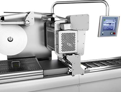Multivac Foliendirektdrucker DP 230 auf Tiefziehverpackungsmaschine