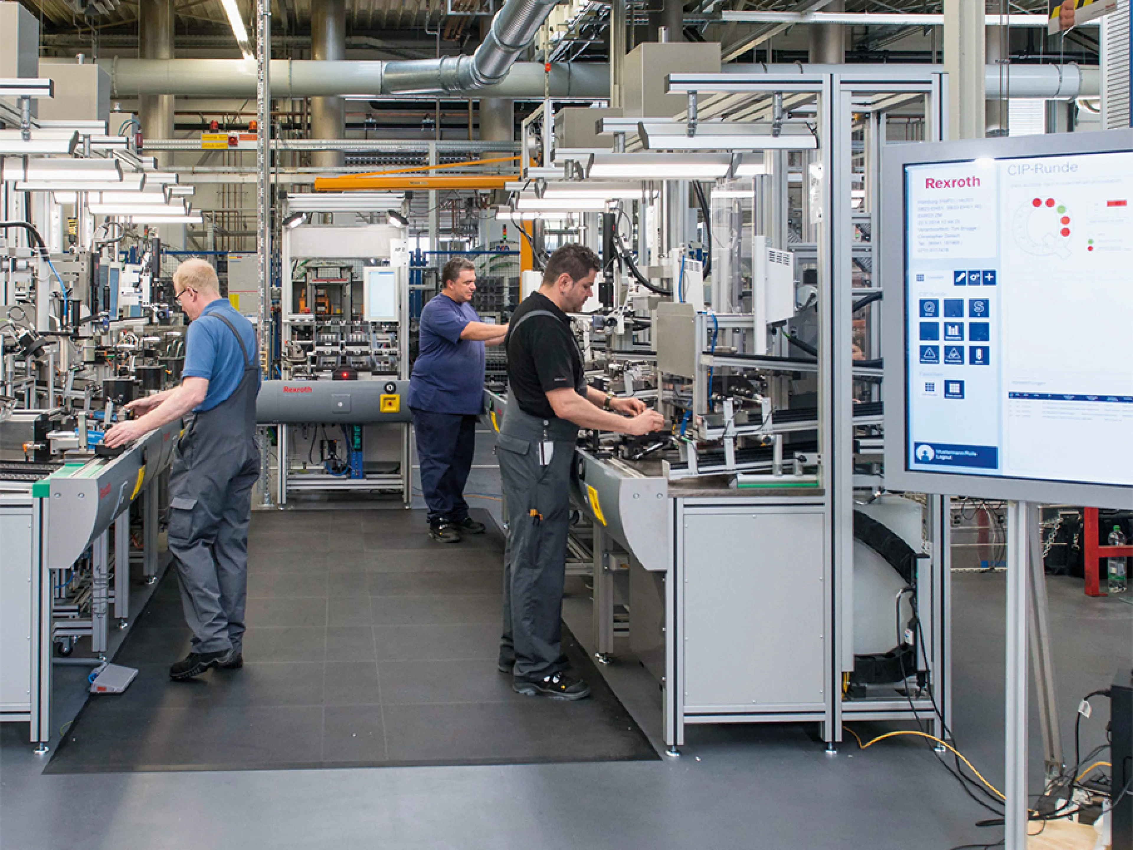 Industrie 4.0-Produktionslinie im Bosch Rexroth-Werk Horb