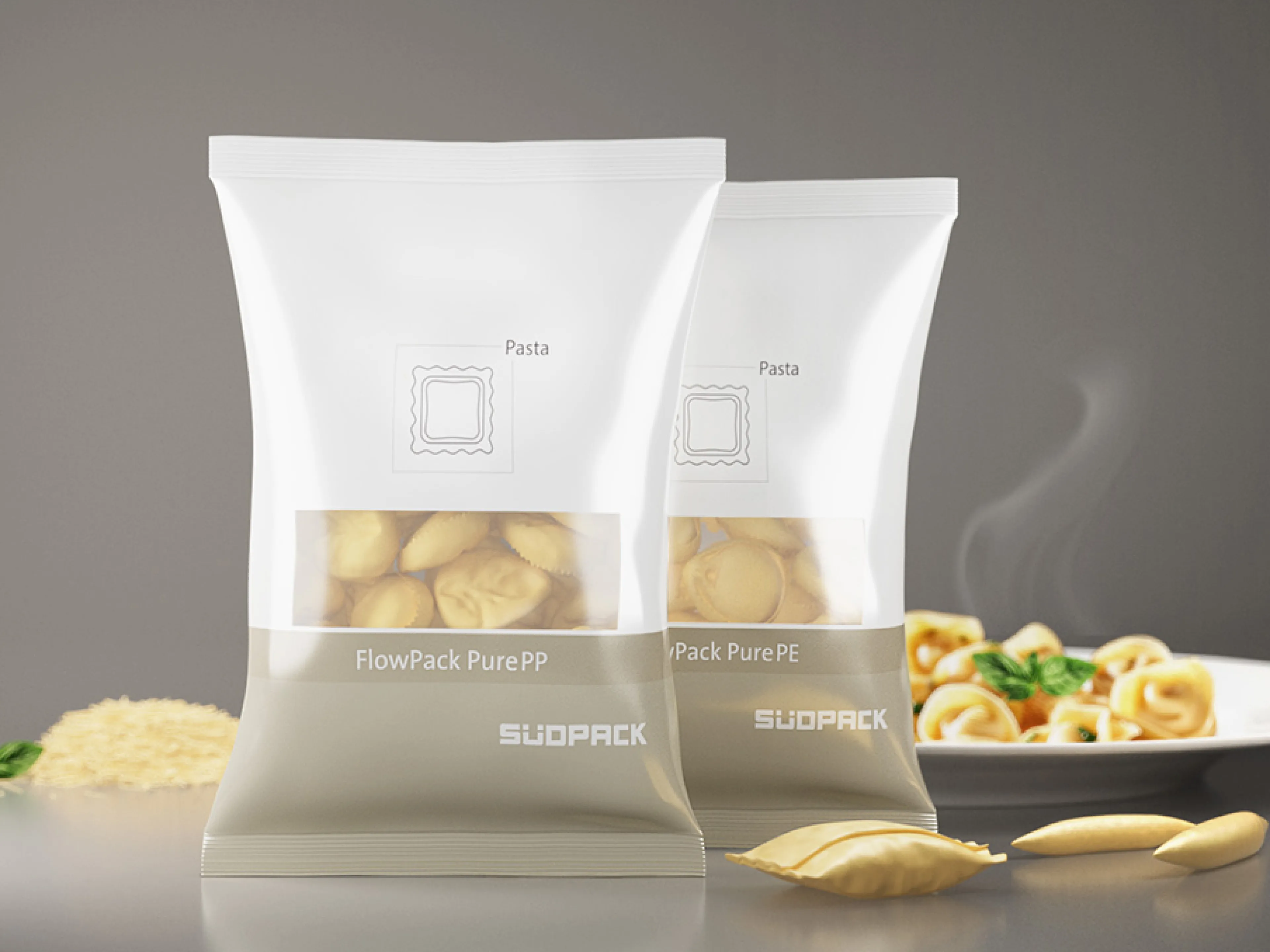 Die „Pure Line“-Folien in den Flowpacks von Südpack bieten neben ökologischen Vorteilen auch funktionelle Eigenschaften wie eine hohe Sauerstoffbarriere, die Haltbarkeit und Produktschutz entlang der gesamten Lieferkette  sichert