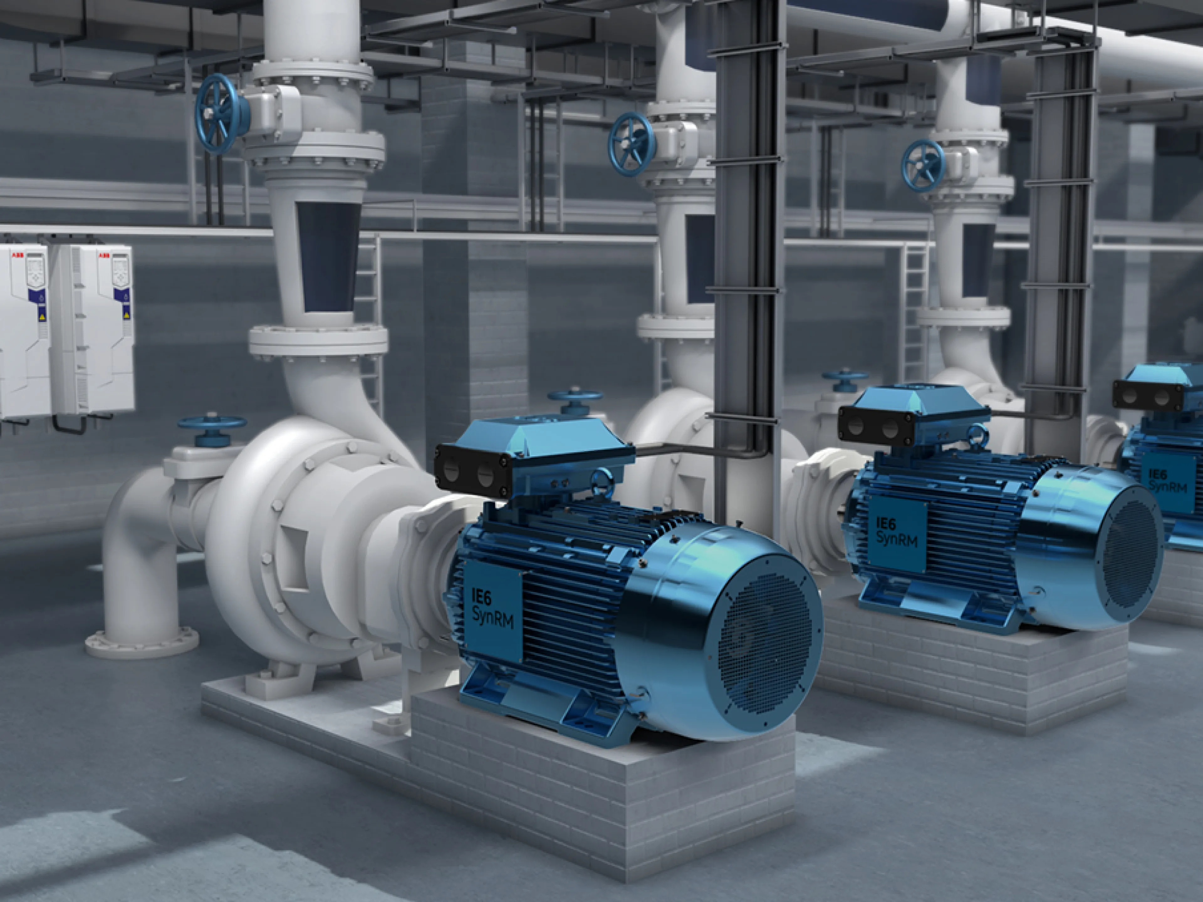 IE6-Motoren SynRM und Frequenzumrichter von ABB in einer Pumpenapplikation