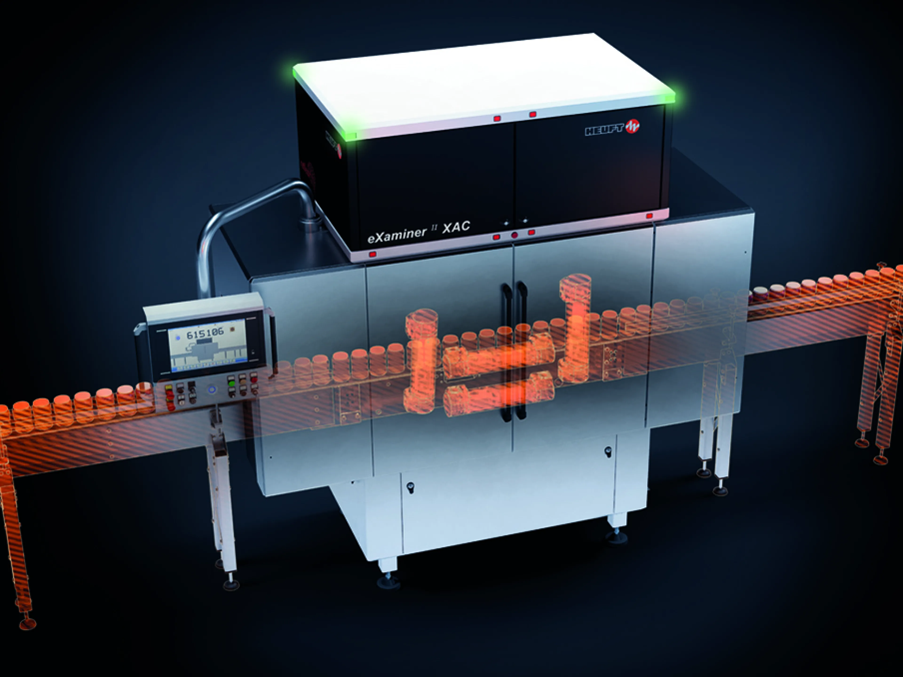 Der „HEUFT eXaminer II XAC“ untersucht befüllte Lebensmittelgläser mit gepulster Röntgeninspektion und erreicht eine hohe Abdeckung sowie Sensitivität bei anspruchsvollen Prüfaufgaben.