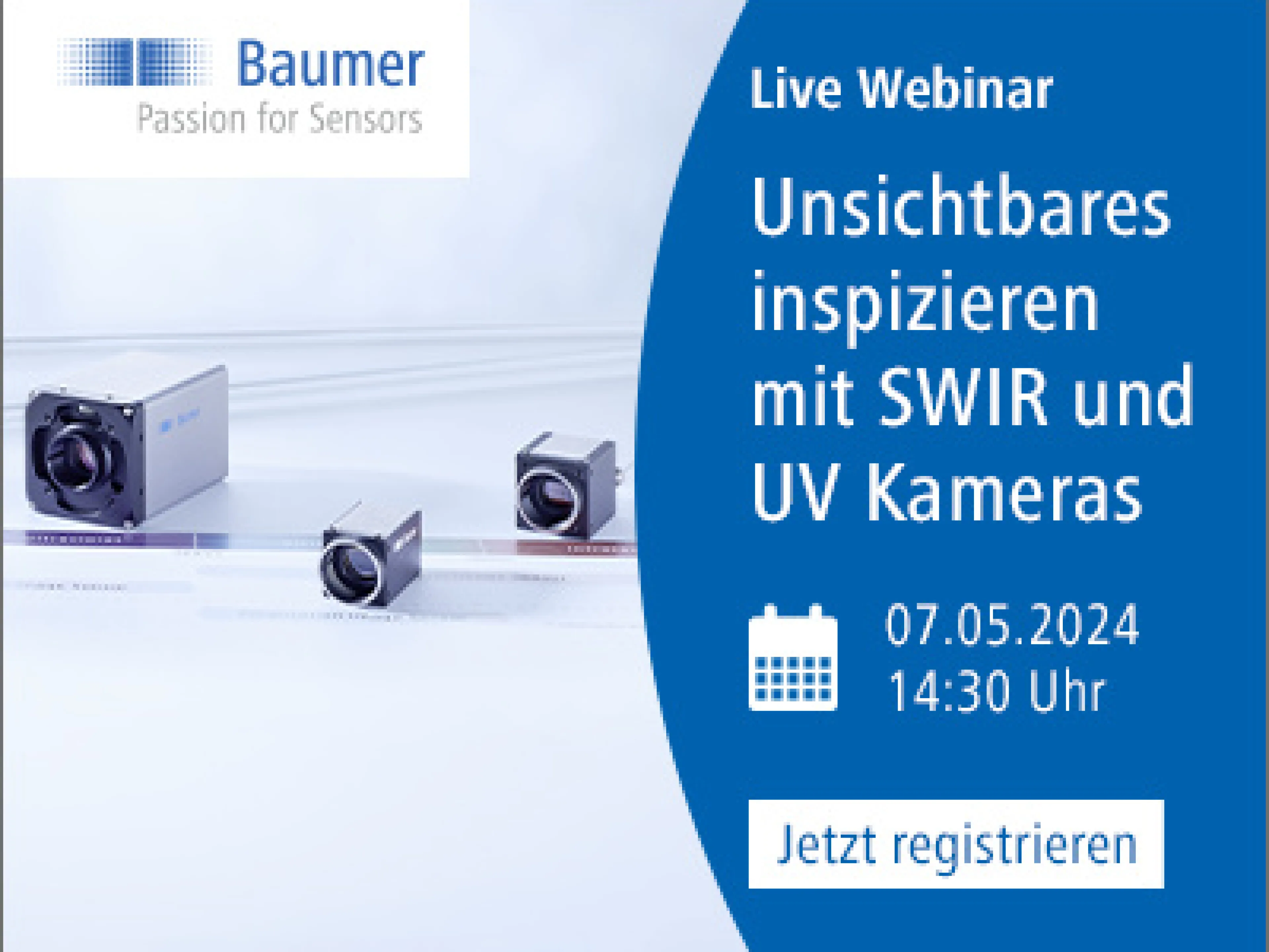 Baumer bietet in seinem Webinar am 07. Mai 2024 die Möglichkeit tiefer ins Thema einzutauchen