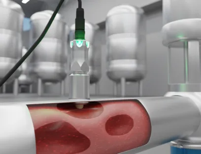 Dank des Analysesensors PAD20 zur Erkennung von Luft- und Gasblasen werden Lufteinschlüsse bei gefülltem Rohr zuverlässig detektiert. Bilder: Baumer Dank des Analysesensors PAD20 zur Erkennung von Luft- und Gasblasen werden Lufteinschlüsse bei gefülltem Rohr zuverlässig detektiert.