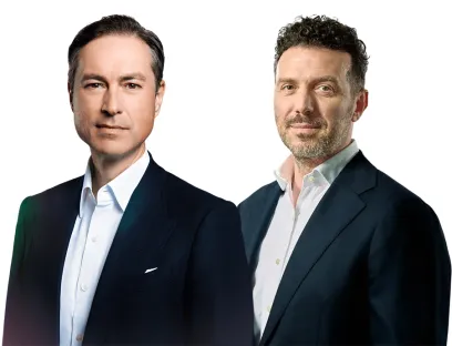 CEO Torsten Türling und CFO Eros Carletti von Syntegon