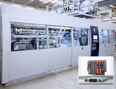 Energieeffizienz bei Thermoformmaschinen: Die „M100 Evo“ erreicht Produktionsleistungen von mehr als 250.000 Bechern pro Stunde bei deutlich reduziertem Energiebedarf des Antriebssystems