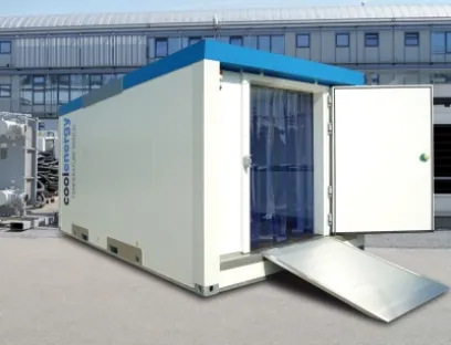 Der „Cool Store“ bietet auf knapp zehn Quadratmetern 30 Kubikmeter Kühlraum von minus 25 bis plus 15 Grad, Bild: CoolEnergy Cool Store