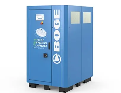 Der kompakte High Speed Turbo-Kompressor für die Erzeugung ölfreier Druckluft der Klasse 0, Bild: Boge Boge Kompressor