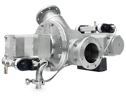 Die „WYK“-Zweiwege-Weiche von Coperion eignet sich für höchste Hygiene-Ansprüche in der Lebensmittelindustrie