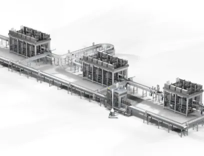 Angesichts der kompakten Bauweise und der hohen Kapazität der KHS Innokeg AF-C Transversal kommt der intelligenten Keg-Transportlogistik