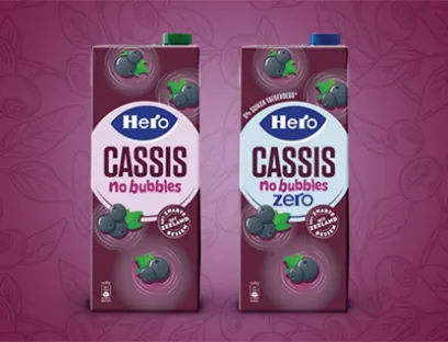 Die Marke Hero launcht ihre Cassis-Säfte zum ersten Mal in Kartonpackungen