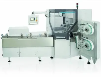 Die Verpackungsmaschine CWM2 für Schokoladenprodukte realisiert eine Vielfalt von Faltarten