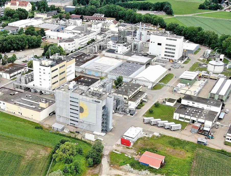 Luftbild des BASF-Standorts Illertissen, Bild: BASF Luftbild des BASF-Standorts Illertissen