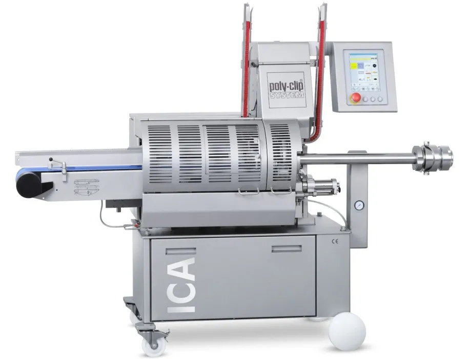 Poly-Clip System ICA - Clipmaschine für Stangenwürste und Formprodukte bis Kaliber 200 Millimeter, Bild: Poly-Clip System Poly-Clip System ICA - Clipmaschine für Stangenwürste und Formprodukte bis Kaliber 200 Millimeter