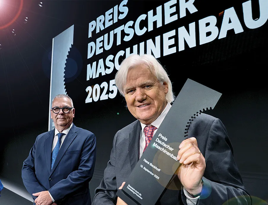 Hans Beckhoff erhält den Preis Deutscher Maschinenbau 2025, Bild: Anna McMaster Hans Beckhoff erhält den Preis Deutscher Maschinenbau 2025