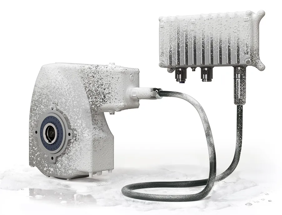 Die lebensmittelkonforme Oberflächenveredelung macht die Antriebssysteme mit Aluminiumgehäuse resistenter gegen Reinigungschemikalien