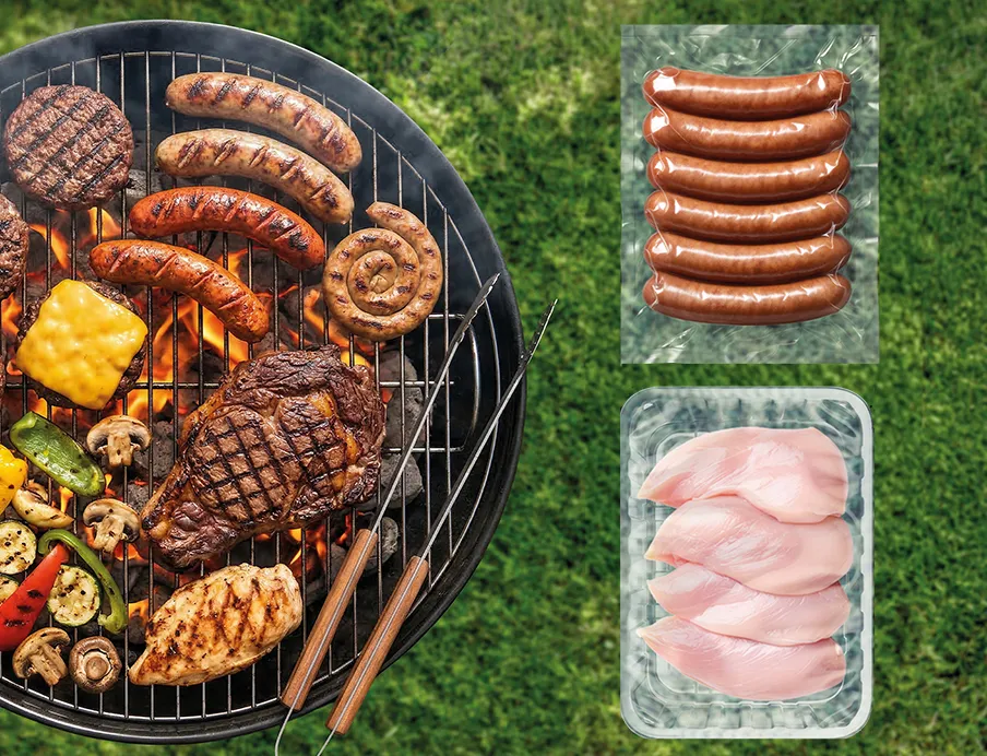 Nachhaltige Fleischverpackungen: Für unterschiedliche Verpackungsdesigns, Produkt- und auch Maschinenanforderungen steht bei Südpack eine breite Vielfalt an konventionellen Mehrwegverbunden als auch an materialeffizienten und recyclingfähigen Materialstrukturen zur Auswahl