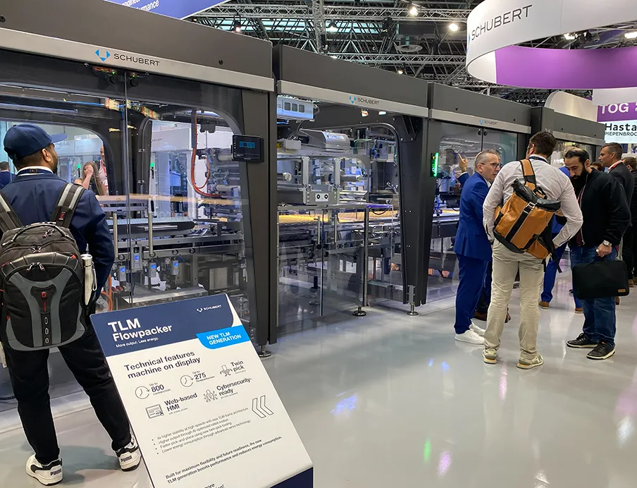 Zahlreiche Neuheiten wie die 7. Generation der TLM-Verpackungsmaschinen von Gerhard Schubert feierten auf der Interpack 2026 ihre Premiere